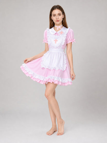 Lolita-Style Maid Cosplay Dress with Apron Costume Dresses detail