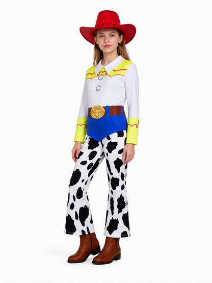 Jessie Costume with Cow Print and Cowboy Hat Costume Headwear detail