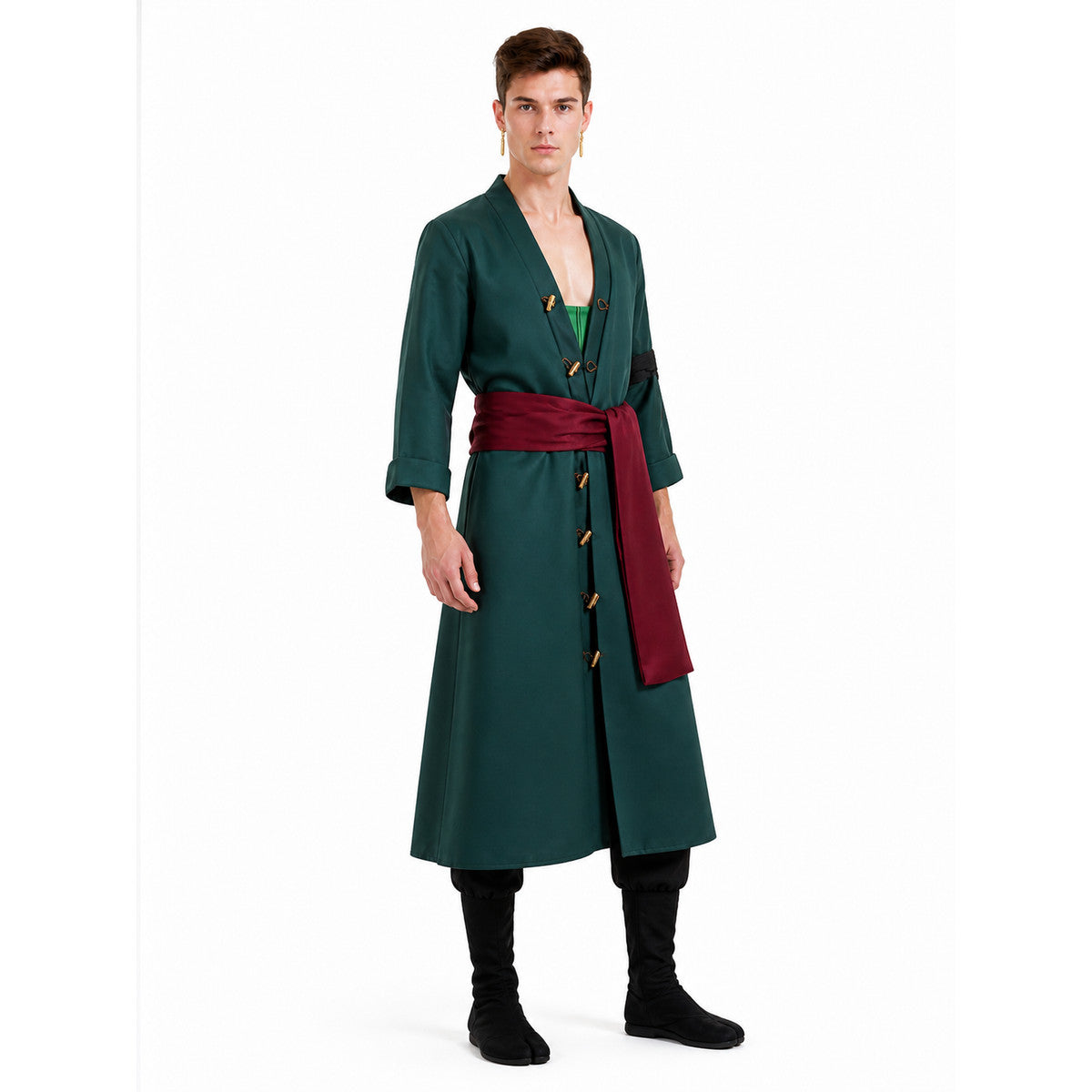 Roronoa Zoro Cosplay Costume with Long Coat and Belts Costumes detail