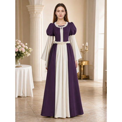 Medieval Dress with Ruffles and Puff Sleeves lifestyle