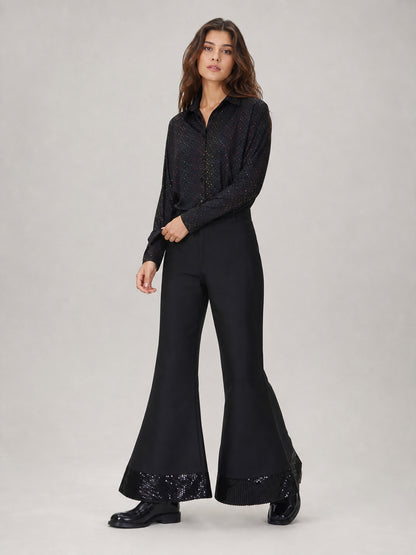 Retro disco-style stage performance costume. The set includes a black