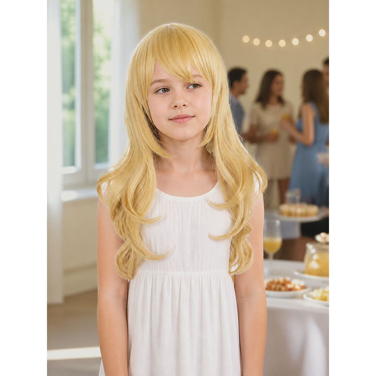 Golden Carnival Wig for Halloween and Cosplay lifestyle view