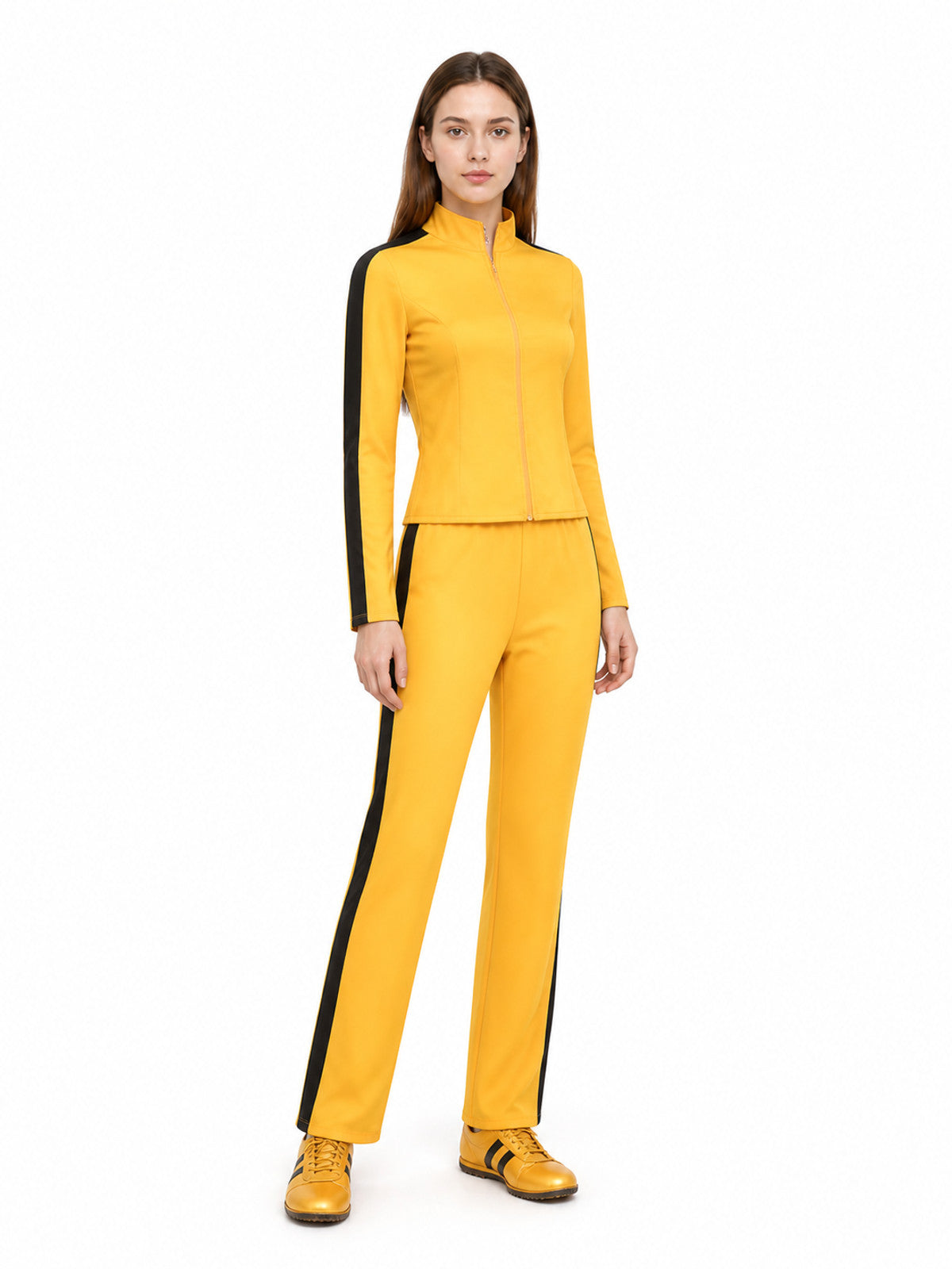 Two-Piece Yellow and Black Tracksuit