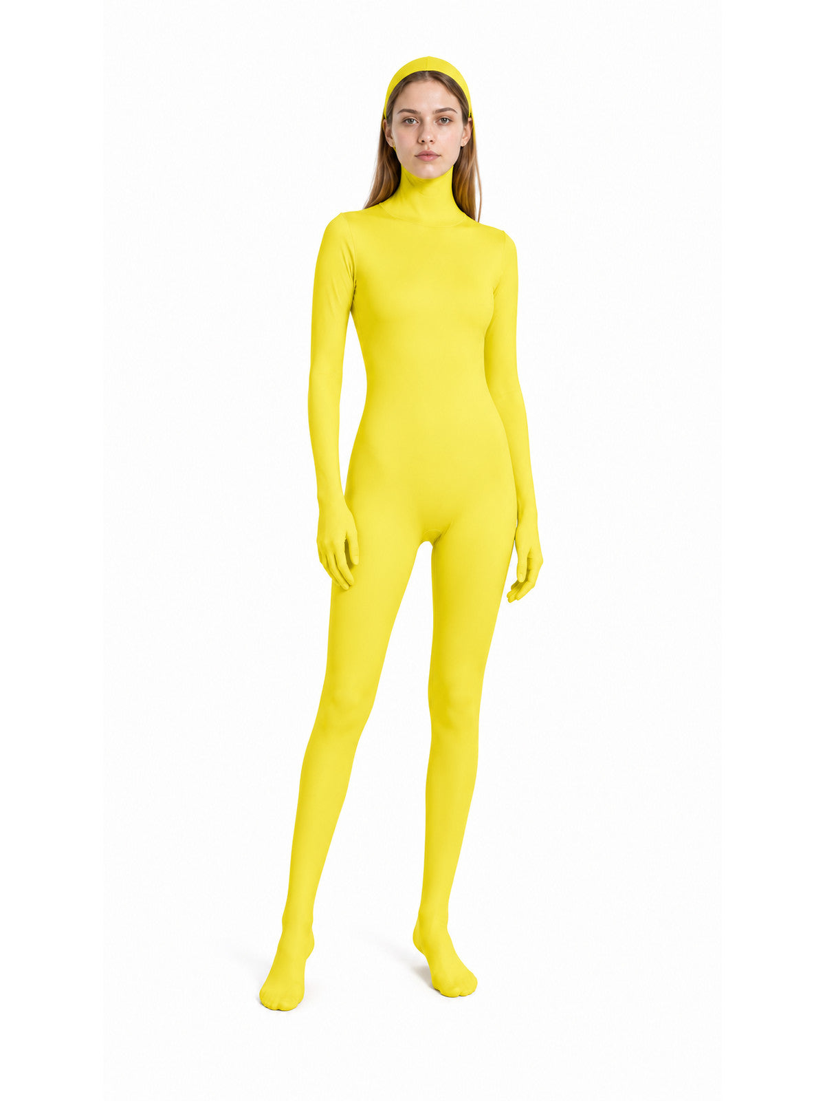 Yellow Zentai Suit with Oval Face Opening product detail