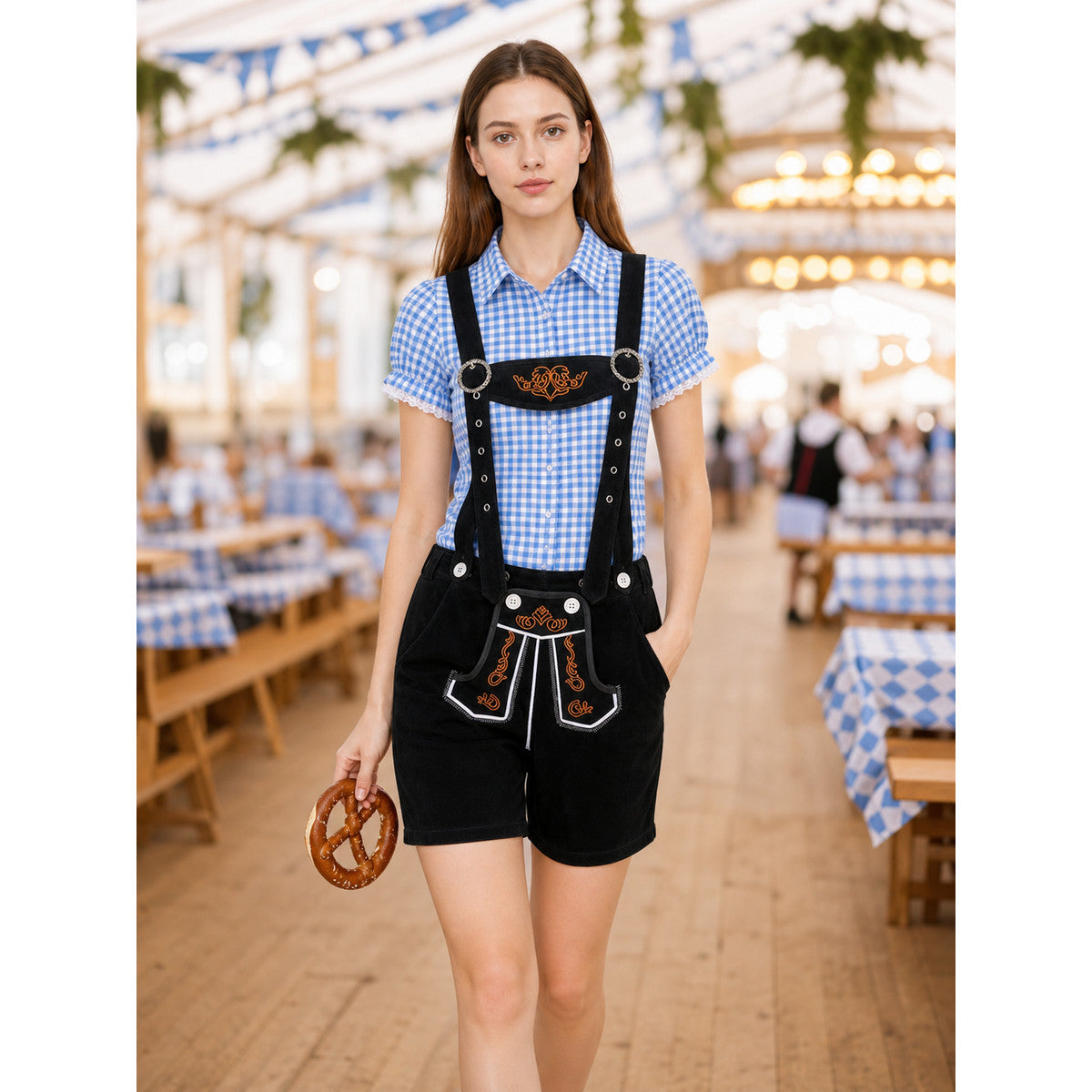 Suspenders Set: Plaid Shirt and Shorts lifestyle