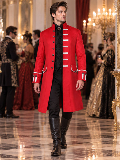 Red carnival tailcoat with white trim