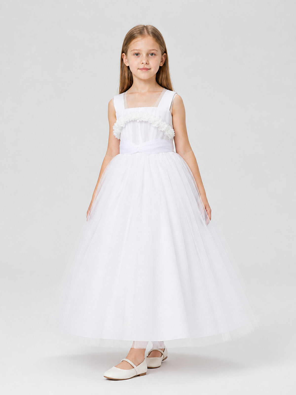 Children's Party Maxi Dress with a Full Tulle Skirt