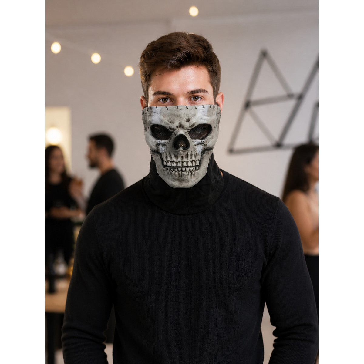 Skeleton Carnival Mask for Halloween and Cosplay lifestyle view