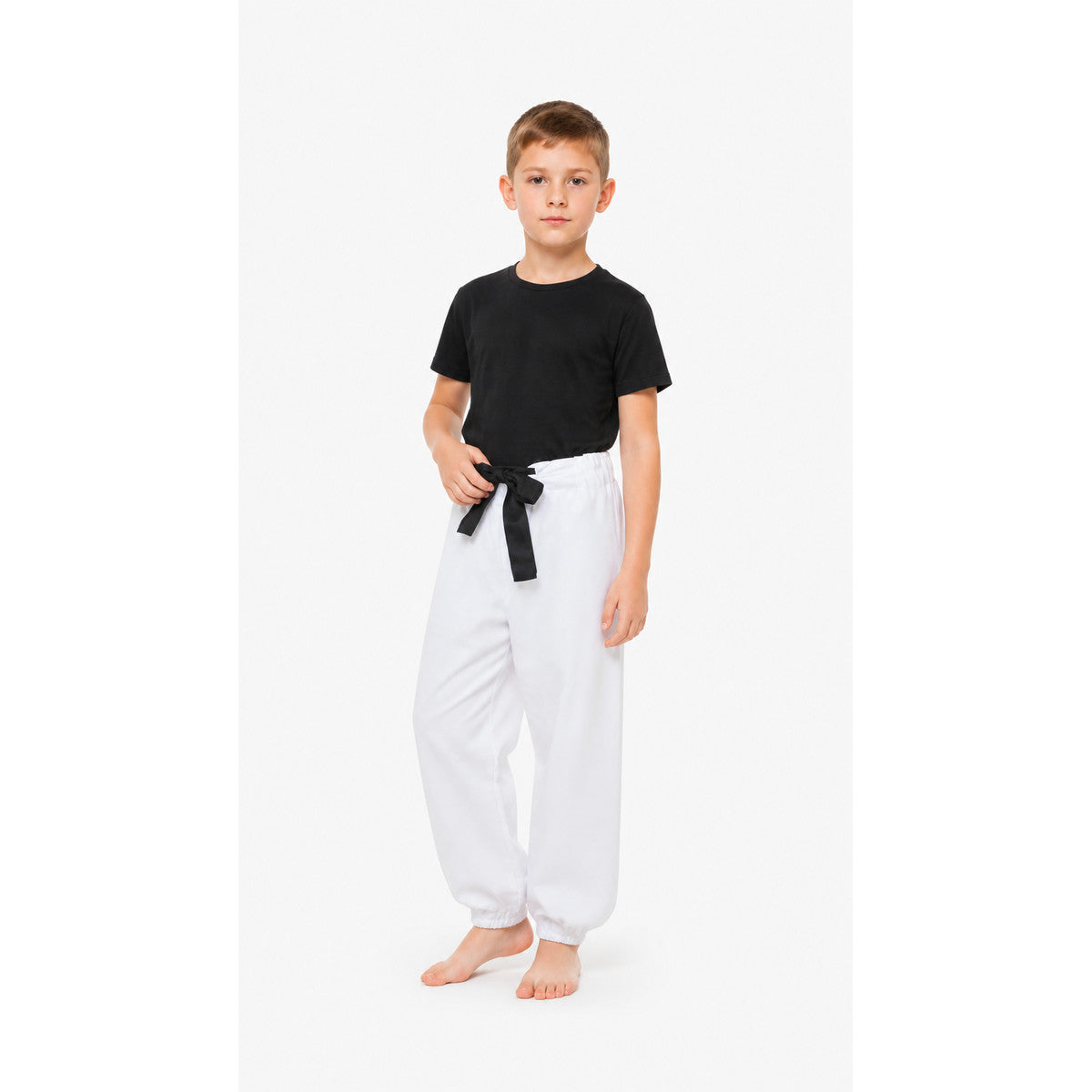 JJK Black-and-White Cosplay Costume with Belt and Wide-Leg Pants Costumes detail