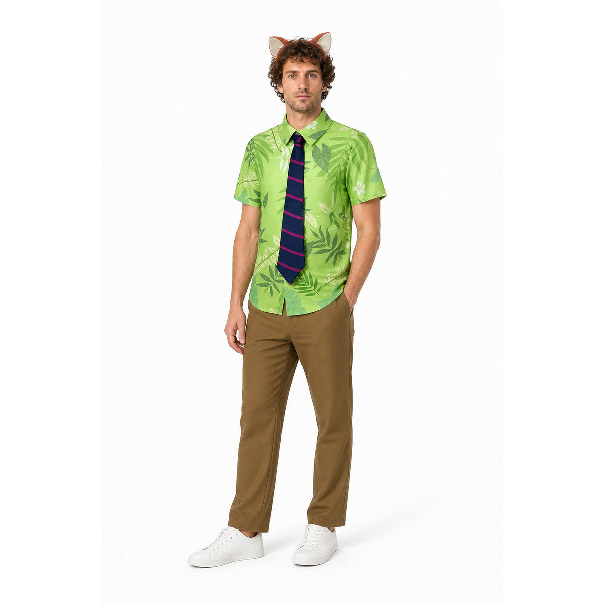Costume Set: Shirt, Pants, Tie, and Headband Costume Headwear detail