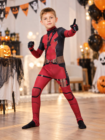 Red and Black Cosplay Costume with Mask