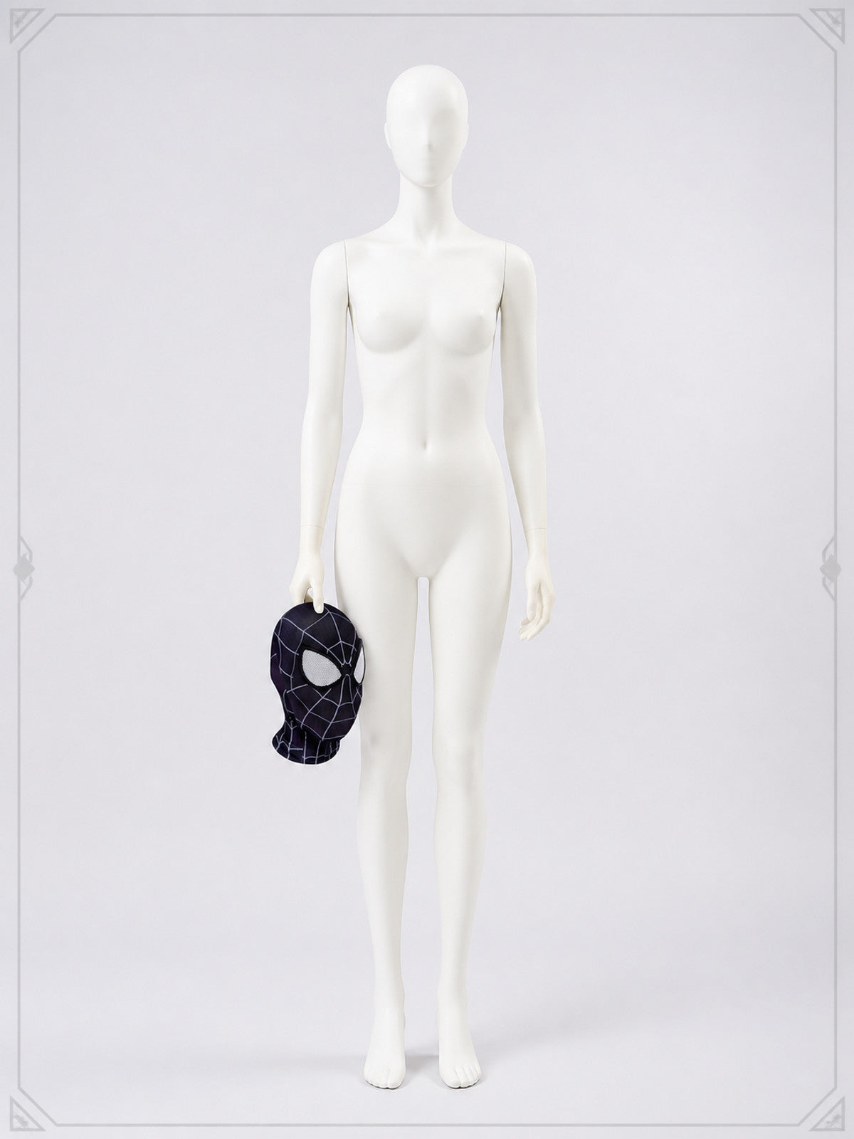 Black Carnival Mask with White Mesh Panels