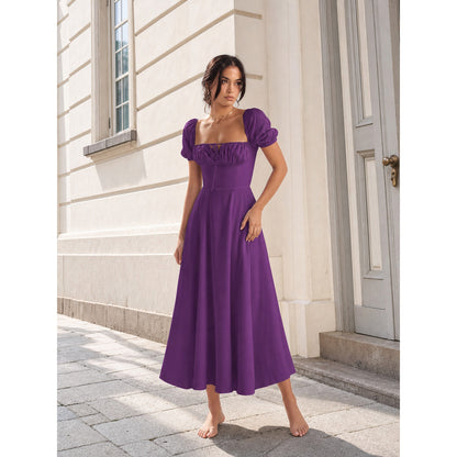 Women's Dress with a Square Neckline and Puff Sleeves Costume Dresses detail