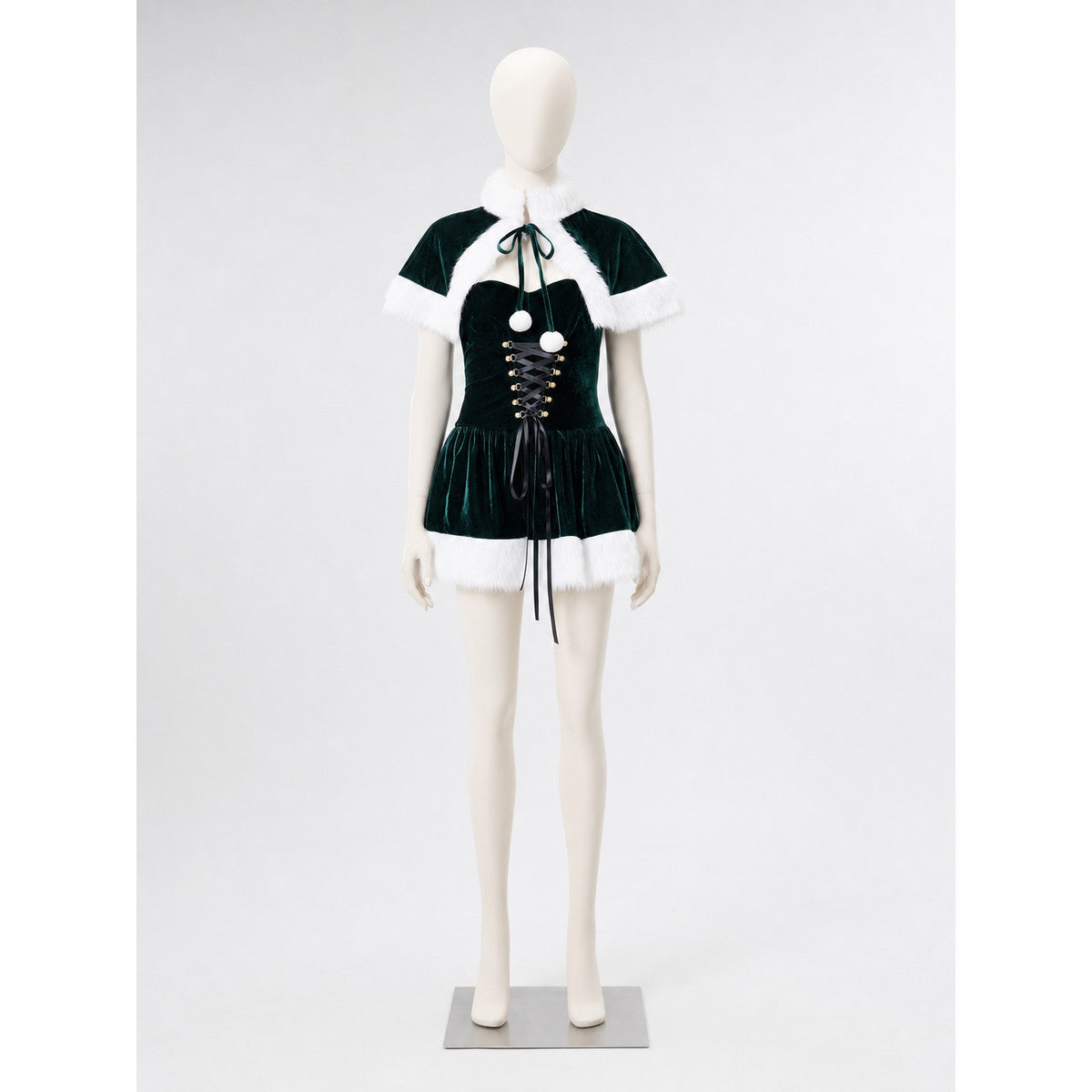 Retro Costume: Christmas-Style Dress with Cape Costume Dresses detail