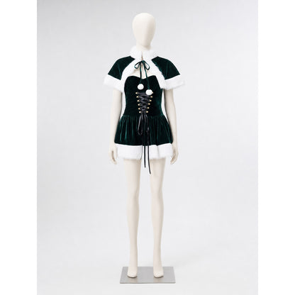 Retro Costume: Christmas-Style Dress with Cape Costume Dresses detail