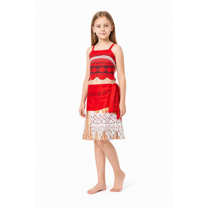 Children's red carnival costume with a top and skirt Costumes detail