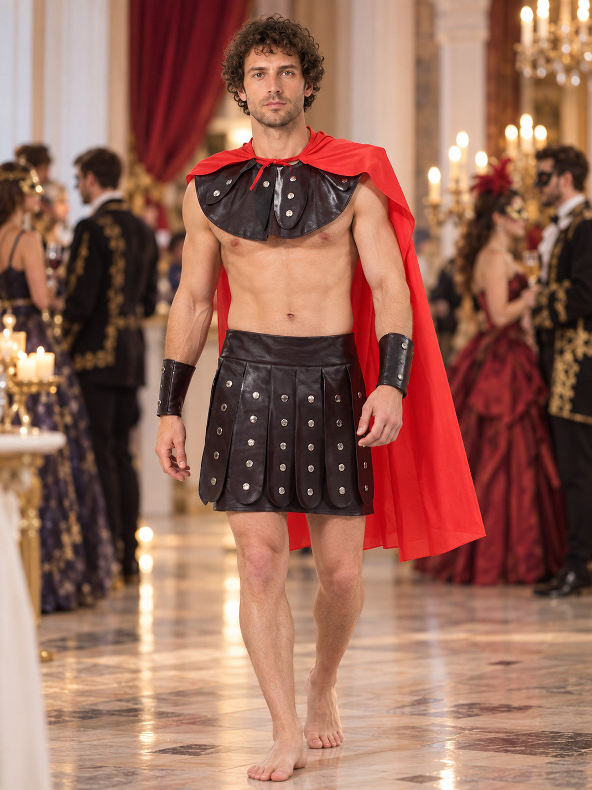 Warrior Costume with Red Cape lifestyle view