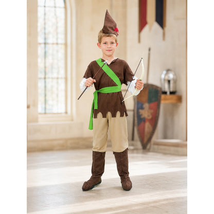 Hunter costume with bow and hat lifestyle