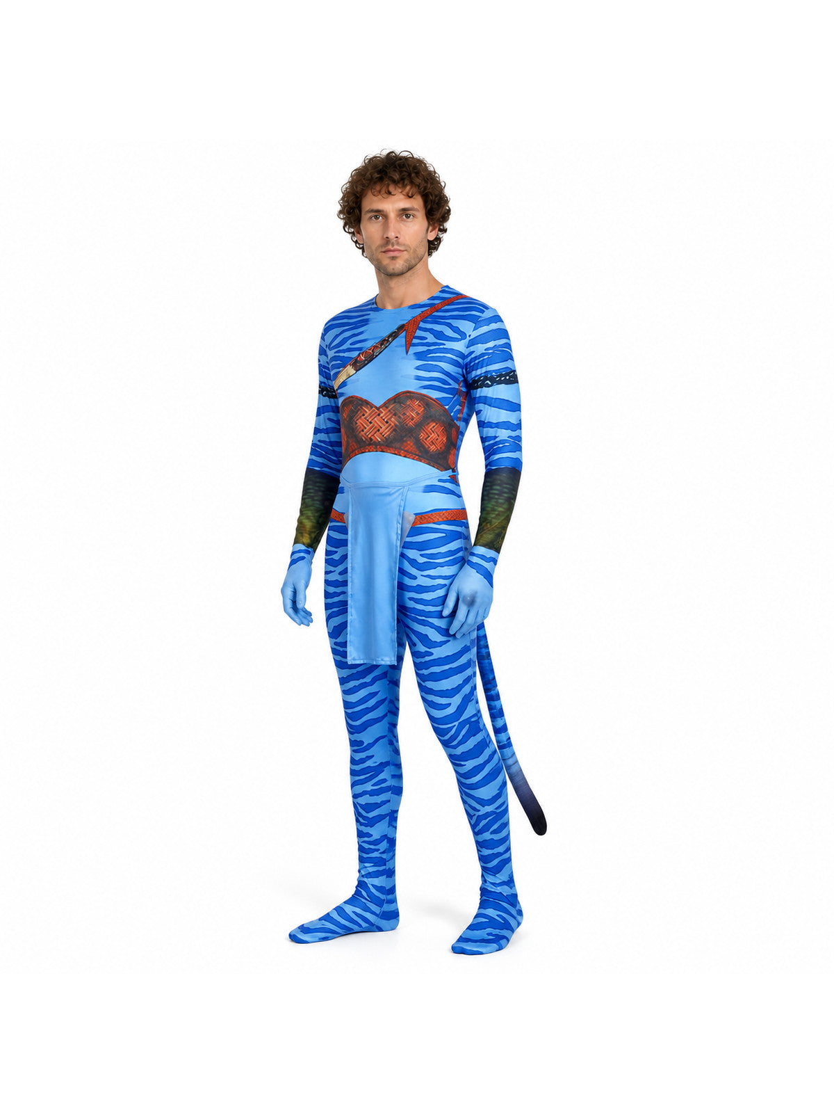 Avatar Cosplay Jumpsuit with Long Tail Costumes detail
