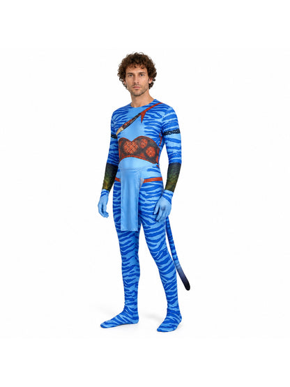 Avatar Cosplay Jumpsuit with Long Tail Costumes detail