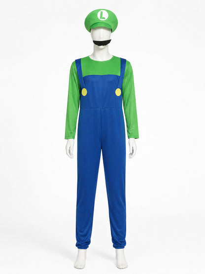 Luigi Carnival Costume Jumpsuit for Masquerades Costumes detail