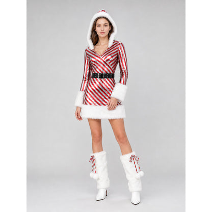 Holiday costume dress with a hood and belt Costume Dresses detail