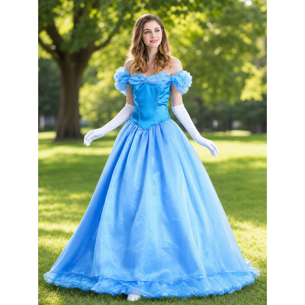 Cinderella Costume Dress with Gloves lifestyle view