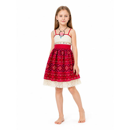 Moana Carnival Dress with Fringe and Lace
