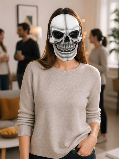 Halloween Skeleton Mask with Movable Jaw lifestyle view