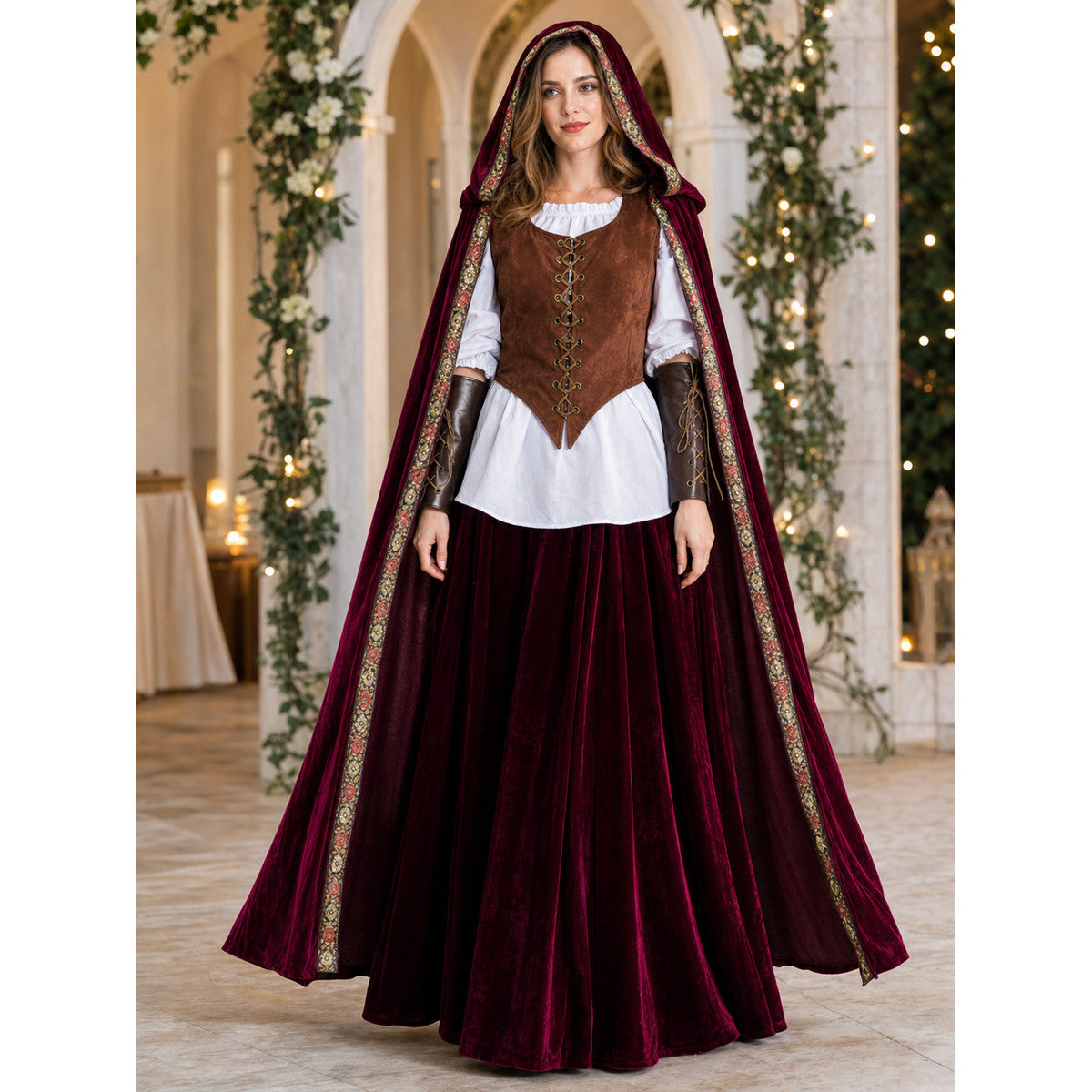 Little Red Riding Hood Costume with Cape and Skirt for Stage lifestyle