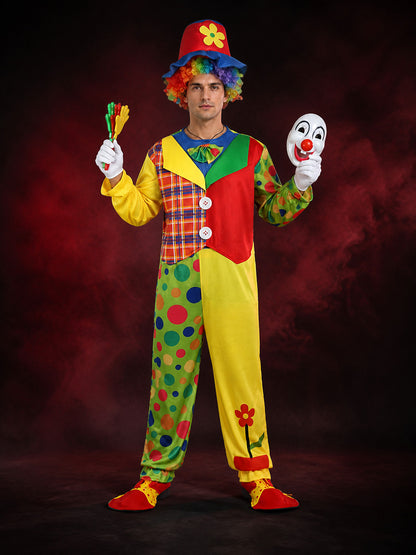 Printed Clown Jumpsuit for Cosplay and Carnival