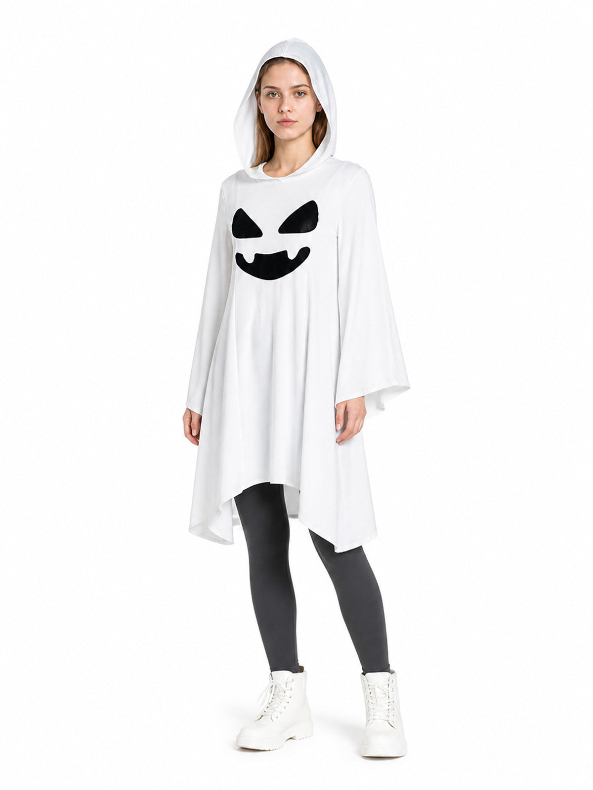 Hooded Cape with Ghost Design Costume Capes detail