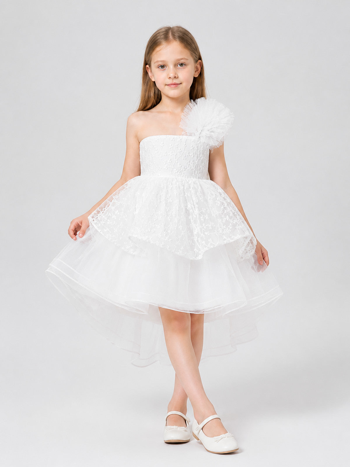 Girls’ Princess Dress with Tulle Skirt and Train product detail