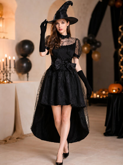 Black Witch Costume with Train lifestyle view