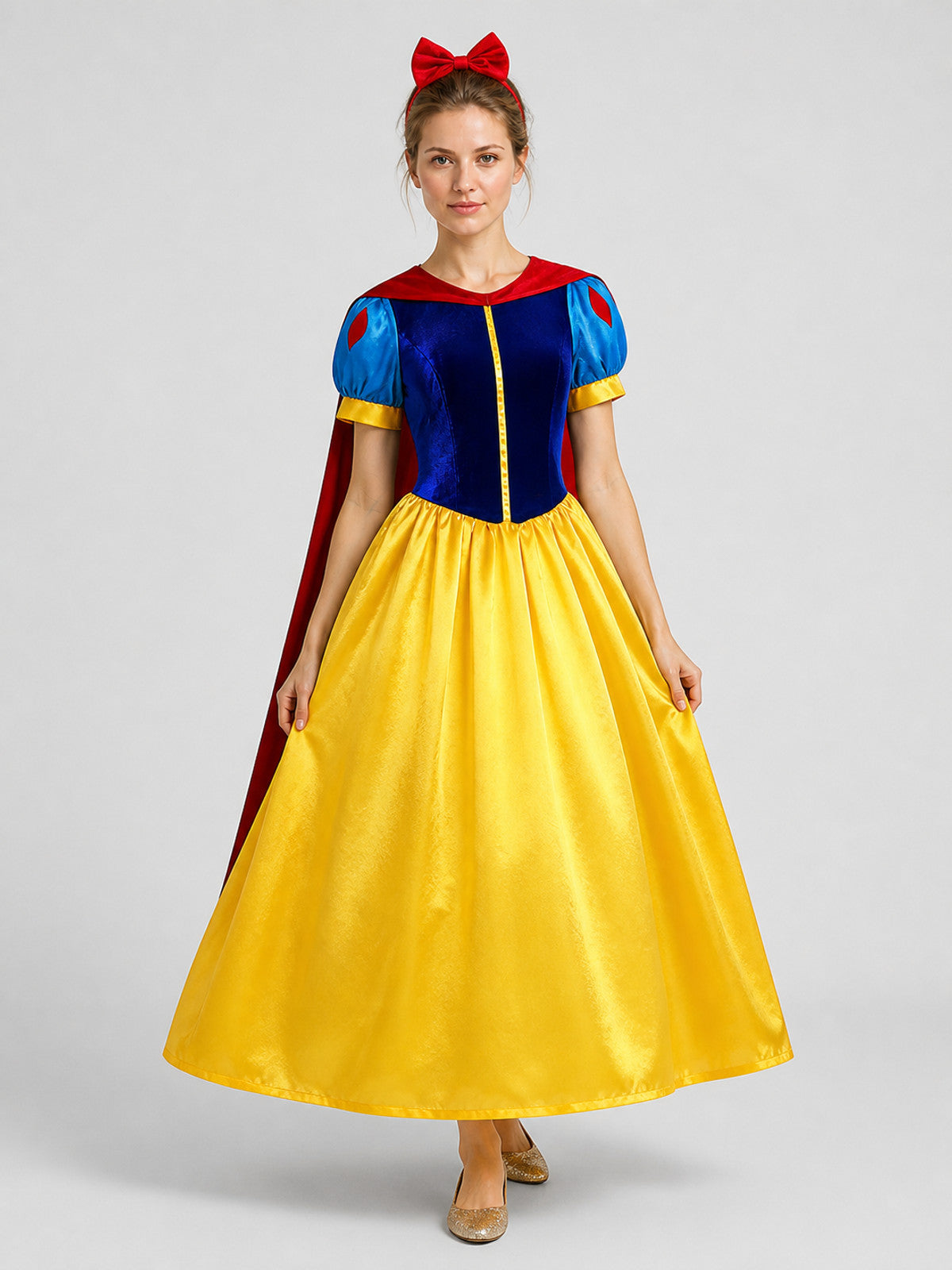 Snow White Cosplay Costume, Dress with Cape, S–4XL product detail