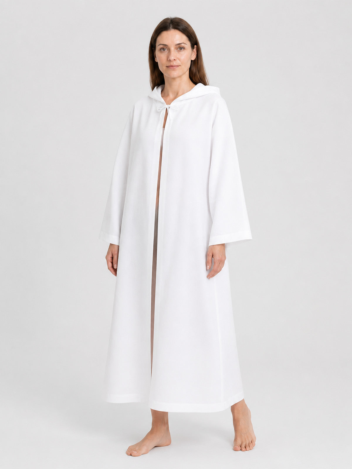 White Hooded Robe with a Star Wars Theme for Cosplay Costumes detail