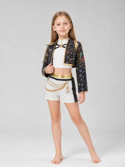 K-POP Cosplay Costume, Black and Gold Stage Set