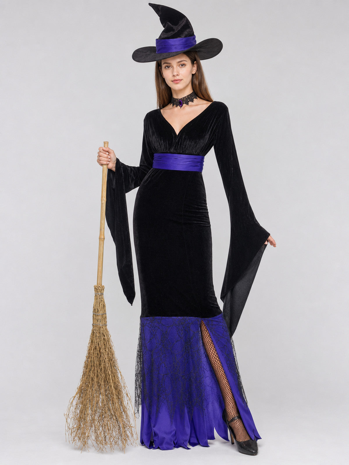 Witch Costume: Dress and Purple Details