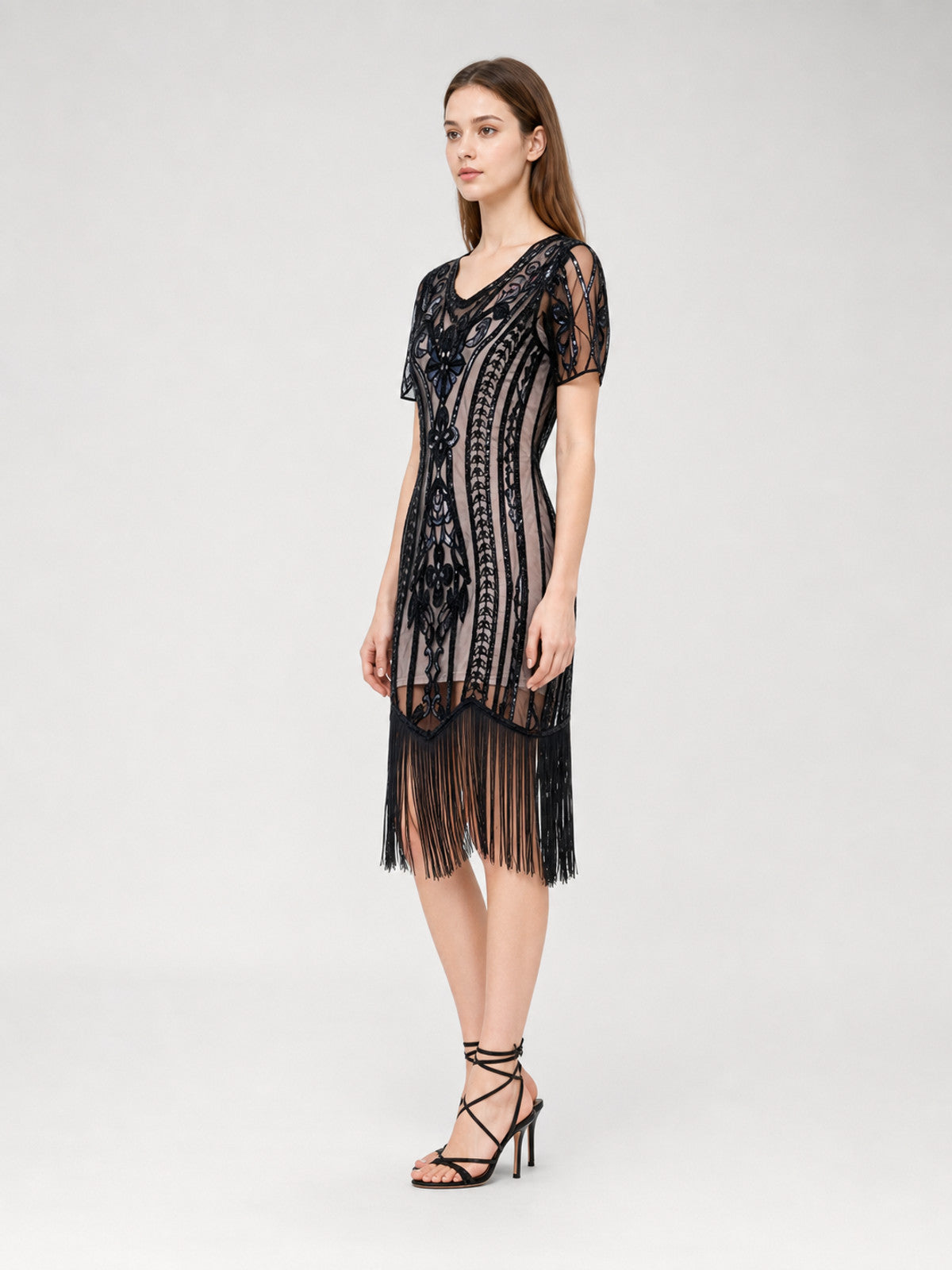 Gatsby-Style Fringe Dress for Parties