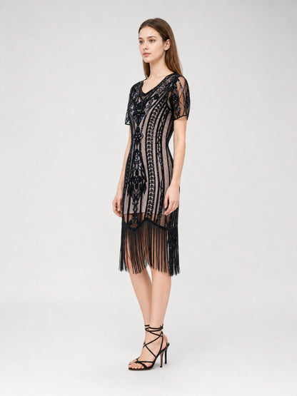 Gatsby-Style Fringe Dress for Parties
