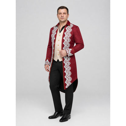 Long Tailcoat with White Lace and Gold Buttons product detail