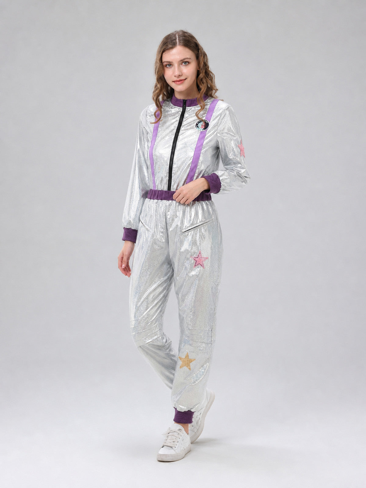 Silver Astronaut Jumpsuit for Halloween Costumes detail