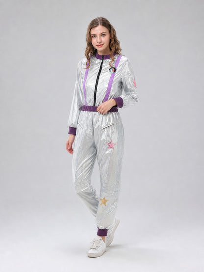 Silver Astronaut Jumpsuit for Halloween Costumes detail