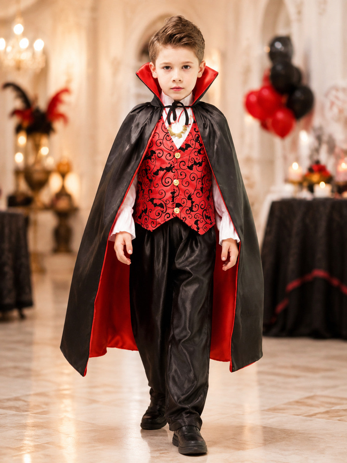 Children's Vampire Costume with Cape lifestyle view