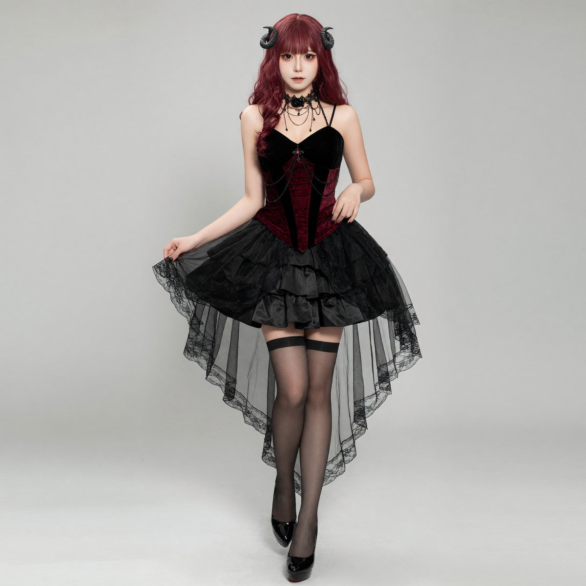 Vampire Costume: Corset-Style Top and Skirt