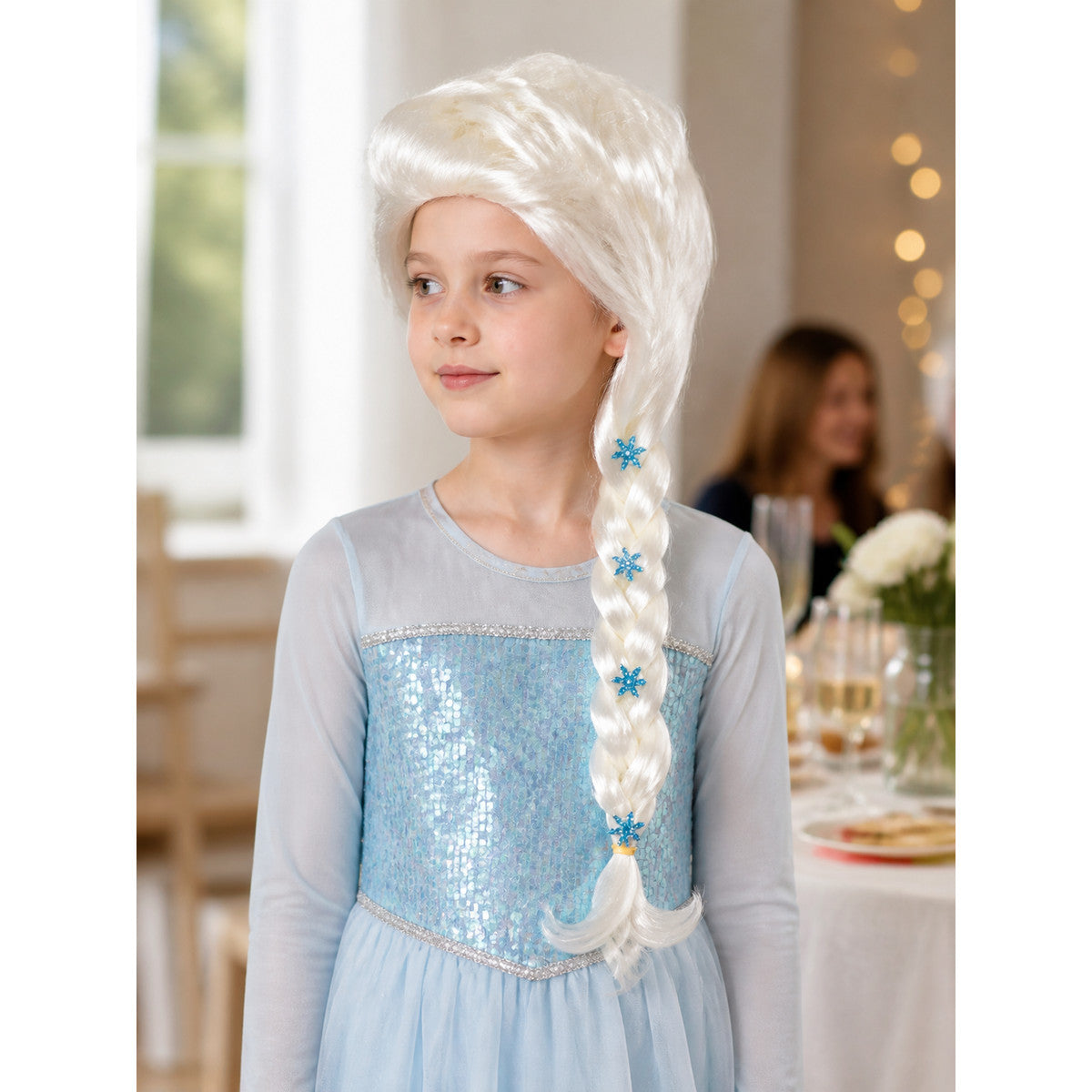 Platinum Halloween Carnival Wig with Braid lifestyle view