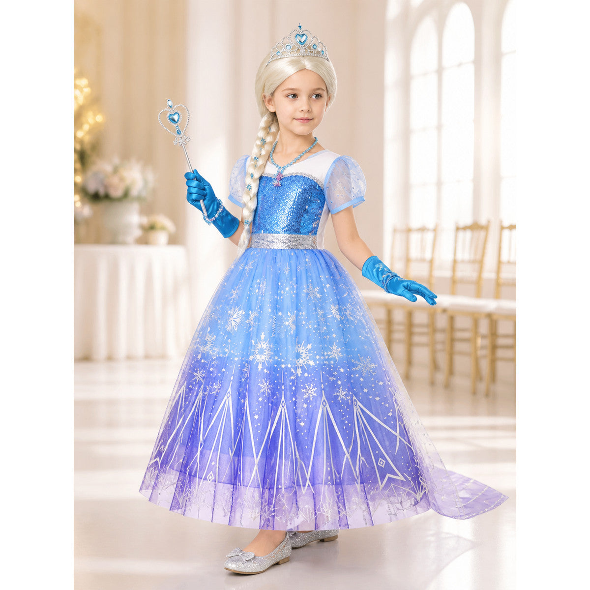 Blue Princess Costume for Cosplay lifestyle view