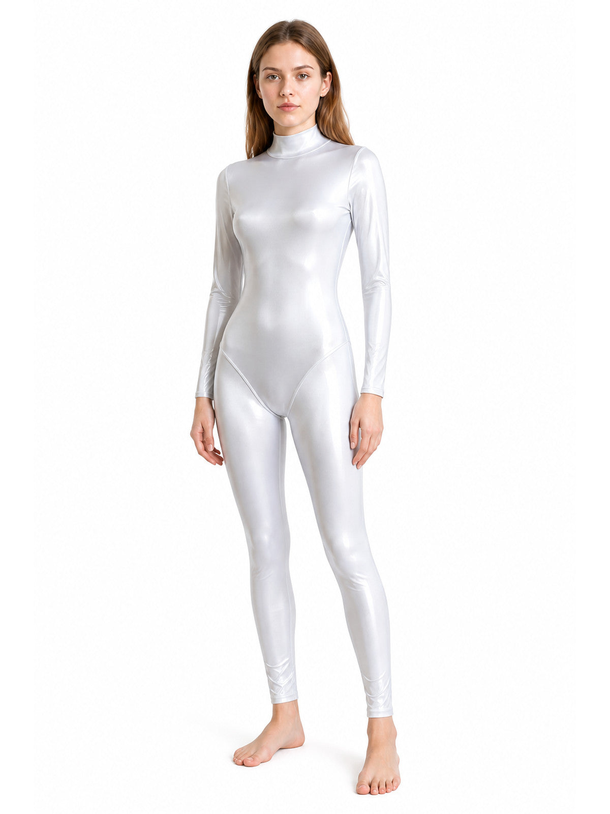 White High-Collar Jumpsuit for Halloween