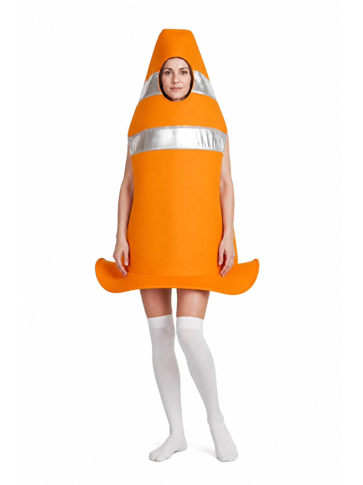 Orange Traffic Cone Costume with Reflective Strips