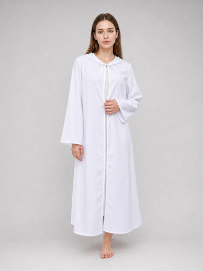 White Hooded Cape for Costumes and Cosplay Costume Capes detail
